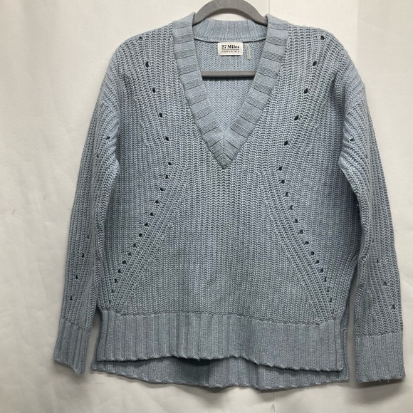 27 Miles Revolve Olive Sweater Size Small Color Mist Wool-Cashmere Coastal Chic - Picture 6 of 12
